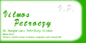 vilmos petroczy business card